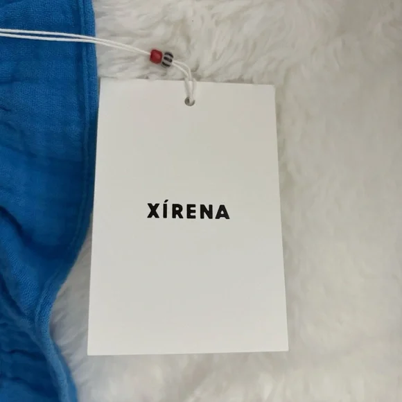 Xirena Bex Cotton Ruffle V-Neck Top in Deep Wave Size XS NEW Gauze Lightweight - Picture 11 of 14